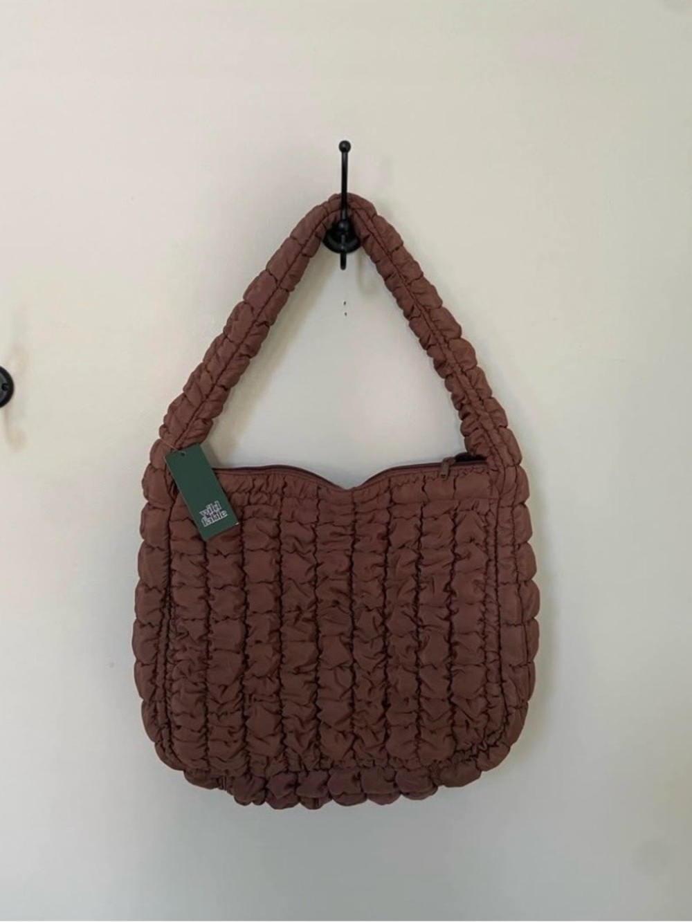 New wild fable Quilted chocolate Brown Autumn Shoulder Bag tote